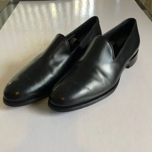 BARKER BLACK LEATHER SHOES SZ 10 - Picture 1 of 9